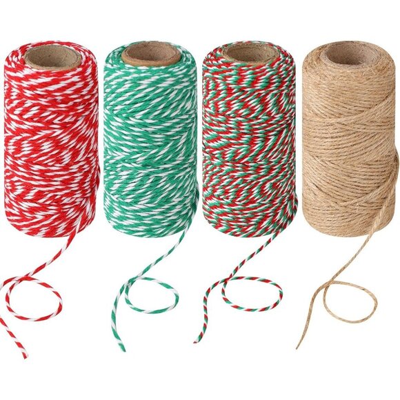 Other - Eco-Friendly 4 Rolls of Jute & Cotton Twine: Ideal for Holiday DIY Projects